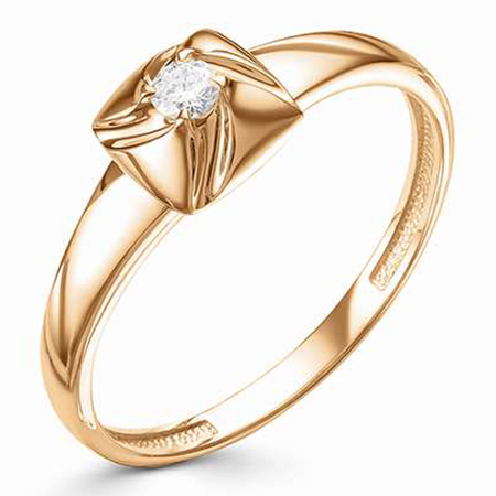 Кольцо, золото, бриллиант, 12708-100